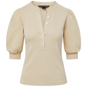 Veronica Beard Coralee Puff-Sleeve Top